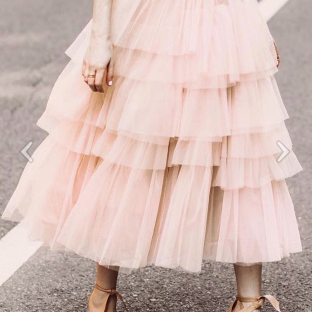 Chicwish Blush Layered Tulle A-Line Skirt